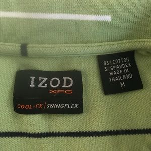 IZOD Polo lime green w/ white stripes men’s large
